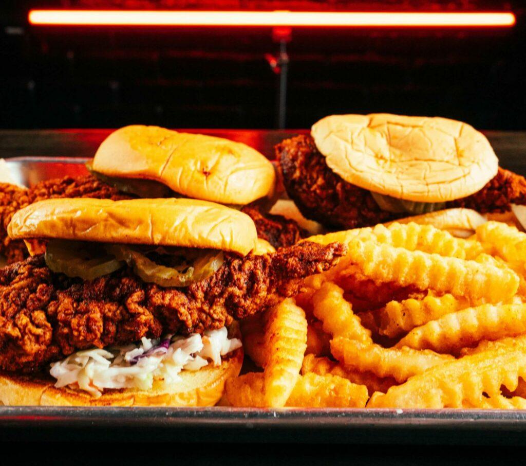 Nashville Hot Chicken Sandwich and Fries